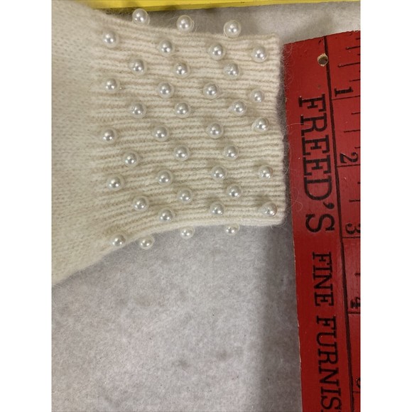 Eugenia by Angenie Winter White Open Cardigan SZ XL 40% Angora Embellished - Picture 14 of 16